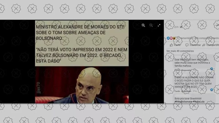 Declaração atribuída a ministro Alexandre de Moraes sobre voto impresso em 2022 é falsa