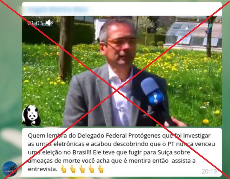 É falso que ex-delegado se refugiou na Suíça por ter descoberto fraude nas urnas