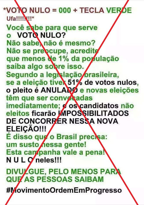 Eleição não é anulada se mais de 51% dos votos forem nulos