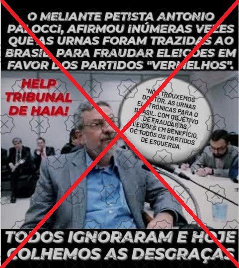 Ex-ministro Antonio Palocci não disse que as urnas eletrônicas foram trazidas ao Brasil para fraudar as eleições